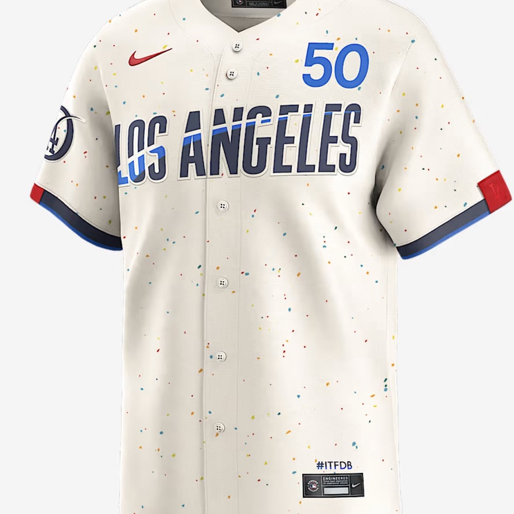 Los Angeles Speckled Baseball Jersey